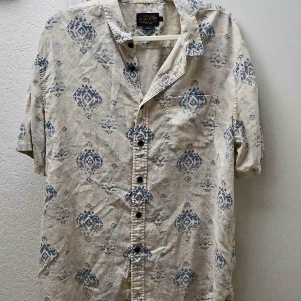 Pendleton Dawson Linen-Blend Button-Down Shirt - image 1